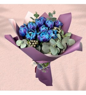 Cosmic Blue Galaxy Tulips 